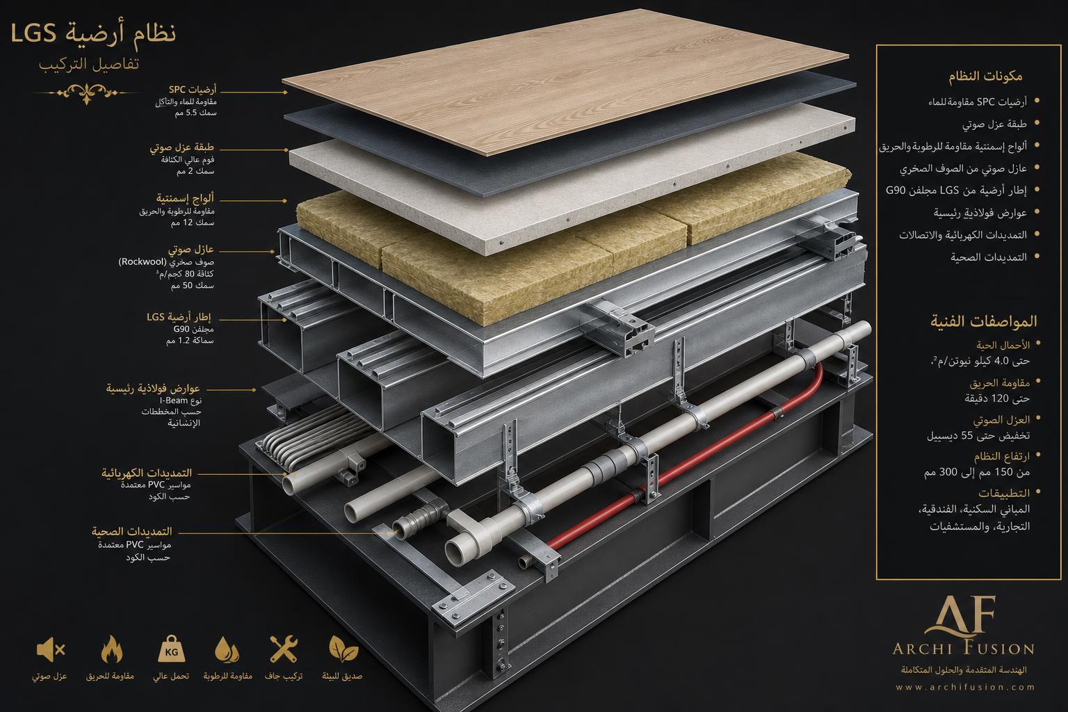LGS floor system infographic
